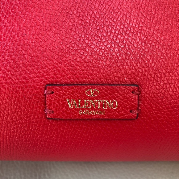 New Valentino VSLING Lipstick Red Leather Bag Satchel Medium Rockstud Perfect - Picture 8 of 16